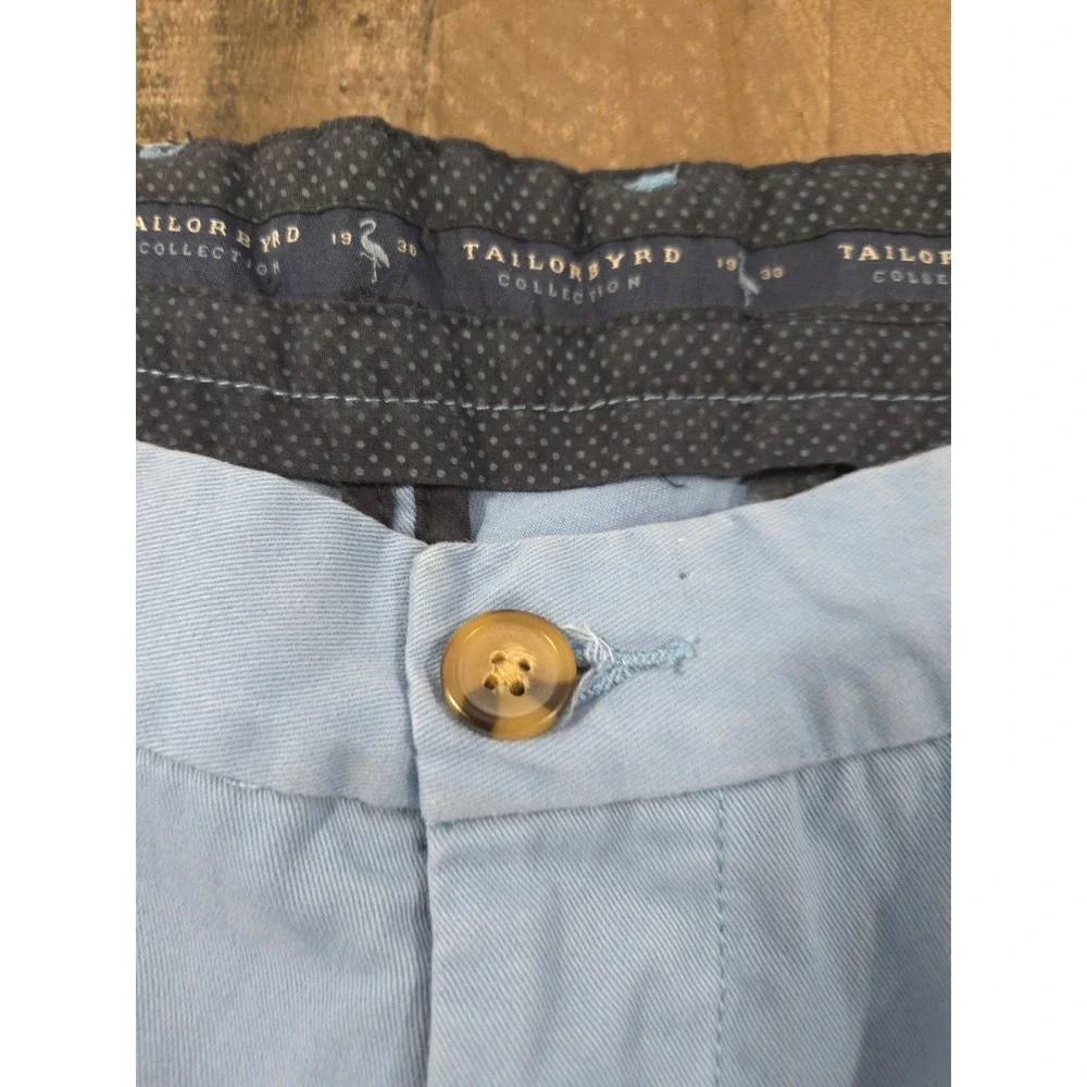 Tailorbyrd Performance Light Blue Cotton Chino Shorts Size 40 Stretch Casual